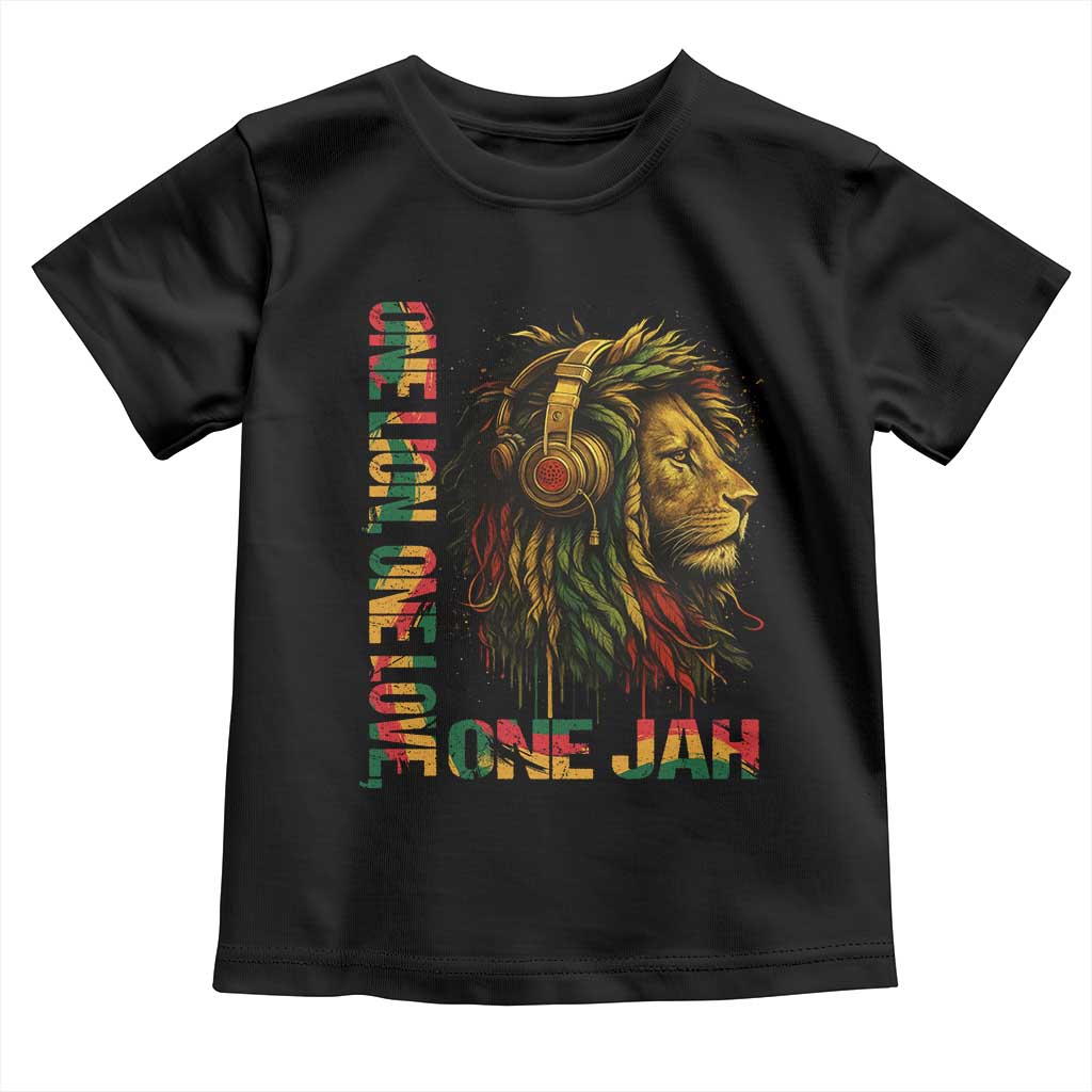 One Love Rasta Lion Toddler T Shirt Rastafari Reggae Jamaica Roots Lion of Judah Dreadlocks - Wonder Print Shop