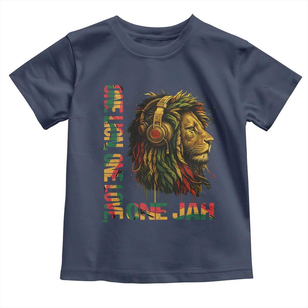 One Love Rasta Lion Toddler T Shirt Rastafari Reggae Jamaica Roots Lion of Judah Dreadlocks - Wonder Print Shop