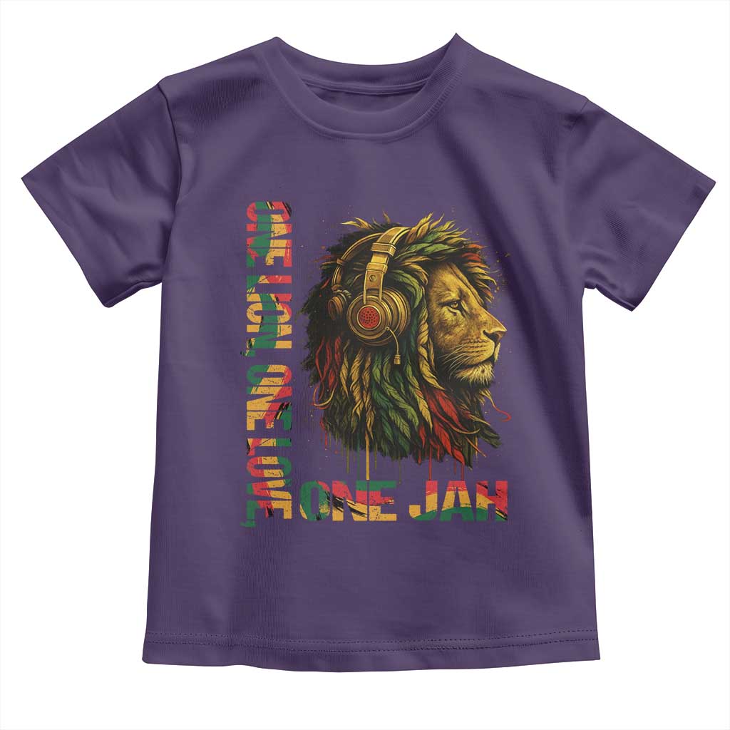 One Love Rasta Lion Toddler T Shirt Rastafari Reggae Jamaica Roots Lion of Judah Dreadlocks - Wonder Print Shop
