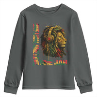 One Love Rasta Lion Youth Sweatshirt Rastafari Reggae Jamaica Roots Lion of Judah Dreadlocks - Wonder Print Shop