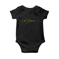 Guitar Rastafari Heartbeat Baby Onesie Jamaica ECG Pulse Rasta Reggae Music Vibes - Wonder Print Shop