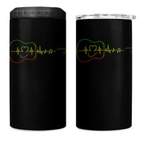 Guitar Rastafari Heartbeat 4 in 1 Can Cooler Tumbler Jamaica ECG Pulse Rasta Reggae Music Vibes - Wonder Print Shop