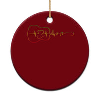 Guitar Rastafari Heartbeat Ceramic Ornament Jamaica ECG Pulse Rasta Reggae Music Vibes - Wonder Print Shop