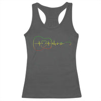 Guitar Rastafari Heartbeat Racerback Tank Top Jamaica ECG Pulse Rasta Reggae Music Vibes - Wonder Print Shop