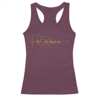 Guitar Rastafari Heartbeat Racerback Tank Top Jamaica ECG Pulse Rasta Reggae Music Vibes - Wonder Print Shop