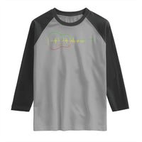 Guitar Rastafari Heartbeat Raglan Shirt Jamaica ECG Pulse Rasta Reggae Music Vibes - Wonder Print Shop