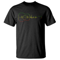 Guitar Rastafari Heartbeat T Shirt Jamaica ECG Pulse Rasta Reggae Music Vibes - Wonder Print Shop