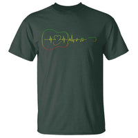 Guitar Rastafari Heartbeat T Shirt Jamaica ECG Pulse Rasta Reggae Music Vibes - Wonder Print Shop