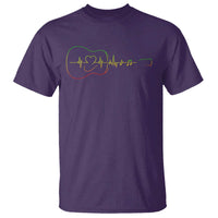 Guitar Rastafari Heartbeat T Shirt Jamaica ECG Pulse Rasta Reggae Music Vibes - Wonder Print Shop