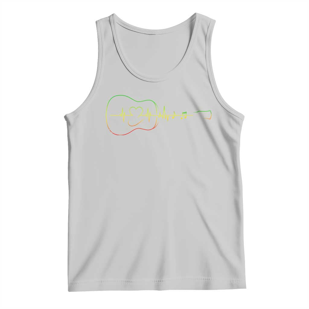 Guitar Rastafari Heartbeat Tank Top Jamaica ECG Pulse Rasta Reggae Music Vibes - Wonder Print Shop