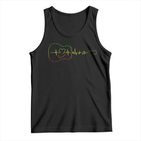 Guitar Rastafari Heartbeat Tank Top Jamaica ECG Pulse Rasta Reggae Music Vibes - Wonder Print Shop