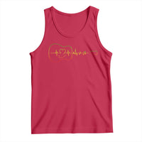 Guitar Rastafari Heartbeat Tank Top Jamaica ECG Pulse Rasta Reggae Music Vibes - Wonder Print Shop