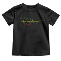 Guitar Rastafari Heartbeat Toddler T Shirt Jamaica ECG Pulse Rasta Reggae Music Vibes - Wonder Print Shop