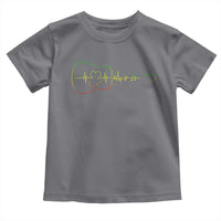 Guitar Rastafari Heartbeat Toddler T Shirt Jamaica ECG Pulse Rasta Reggae Music Vibes - Wonder Print Shop