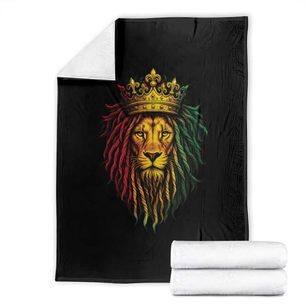 Rasta Reggae Lion Throw Blanket Jamaican Pride Lion of Judah Gift for Rastafari - Wonder Print Shop