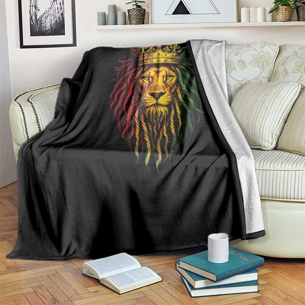 Rasta Reggae Lion Throw Blanket Jamaican Pride Lion of Judah Gift for Rastafari - Wonder Print Shop