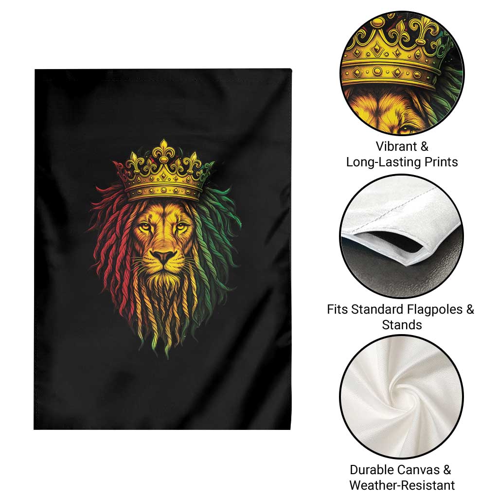 Rasta Reggae Lion Garden Flag Jamaican Pride Lion of Judah Gift for Rastafari - Wonder Print Shop