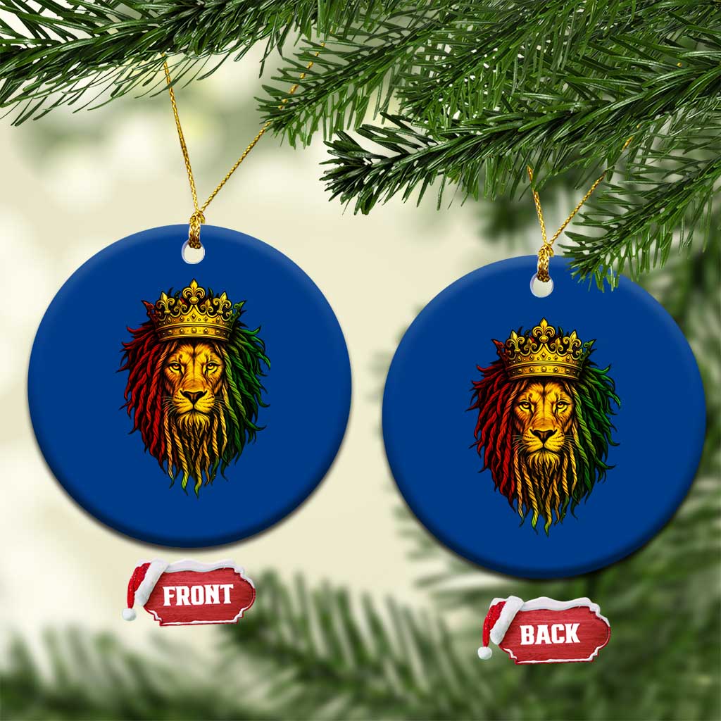 Rasta Reggae Lion Ceramic Ornament Jamaican Pride Lion of Judah Gift for Rastafari - Wonder Print Shop