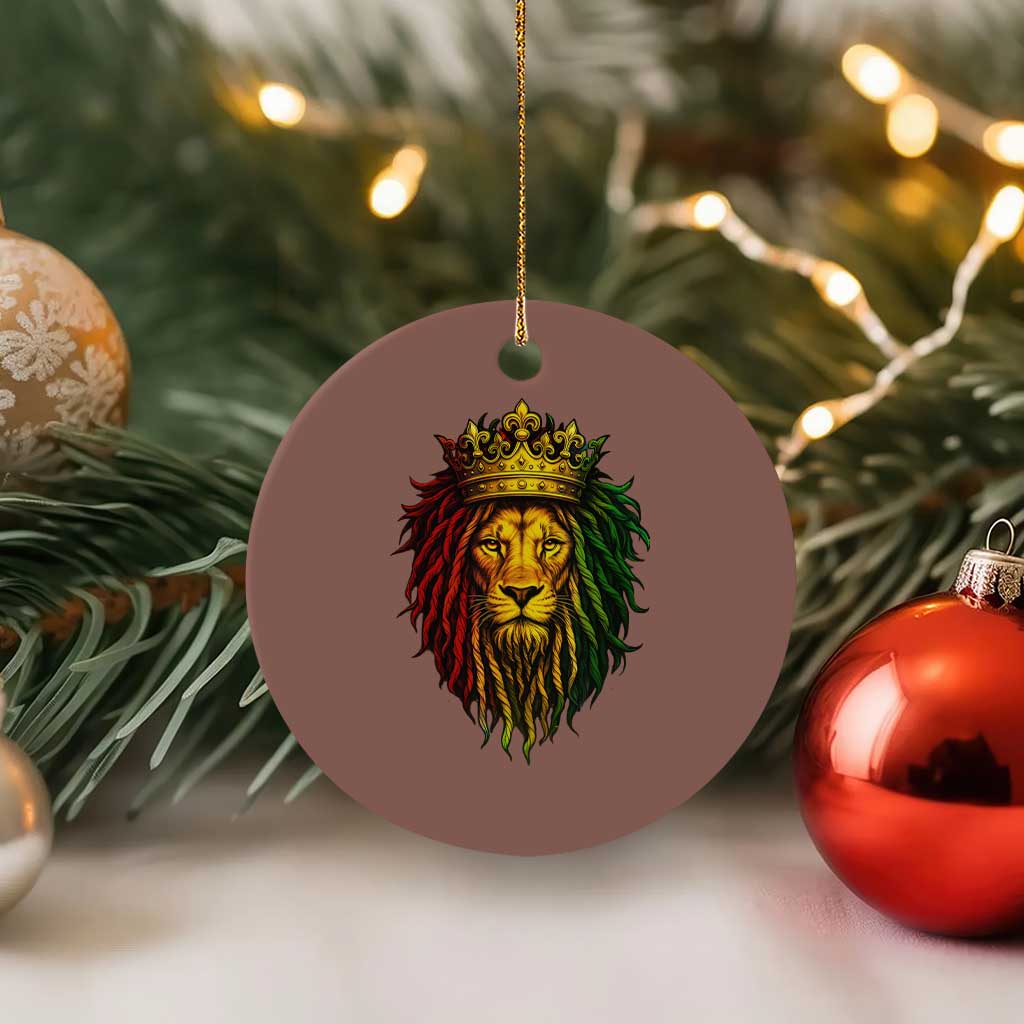 Rasta Reggae Lion Ceramic Ornament Jamaican Pride Lion of Judah Gift for Rastafari - Wonder Print Shop