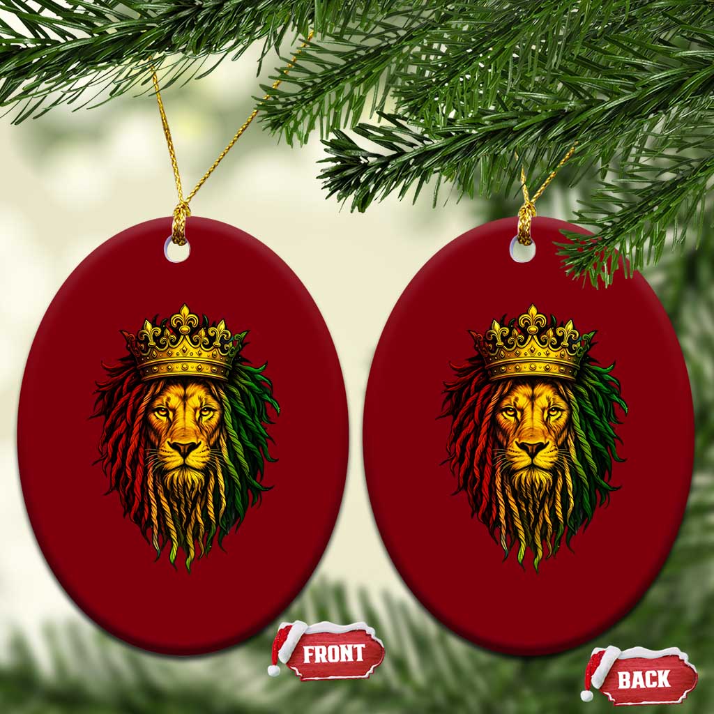 Rasta Reggae Lion Ceramic Ornament Jamaican Pride Lion of Judah Gift for Rastafari - Wonder Print Shop