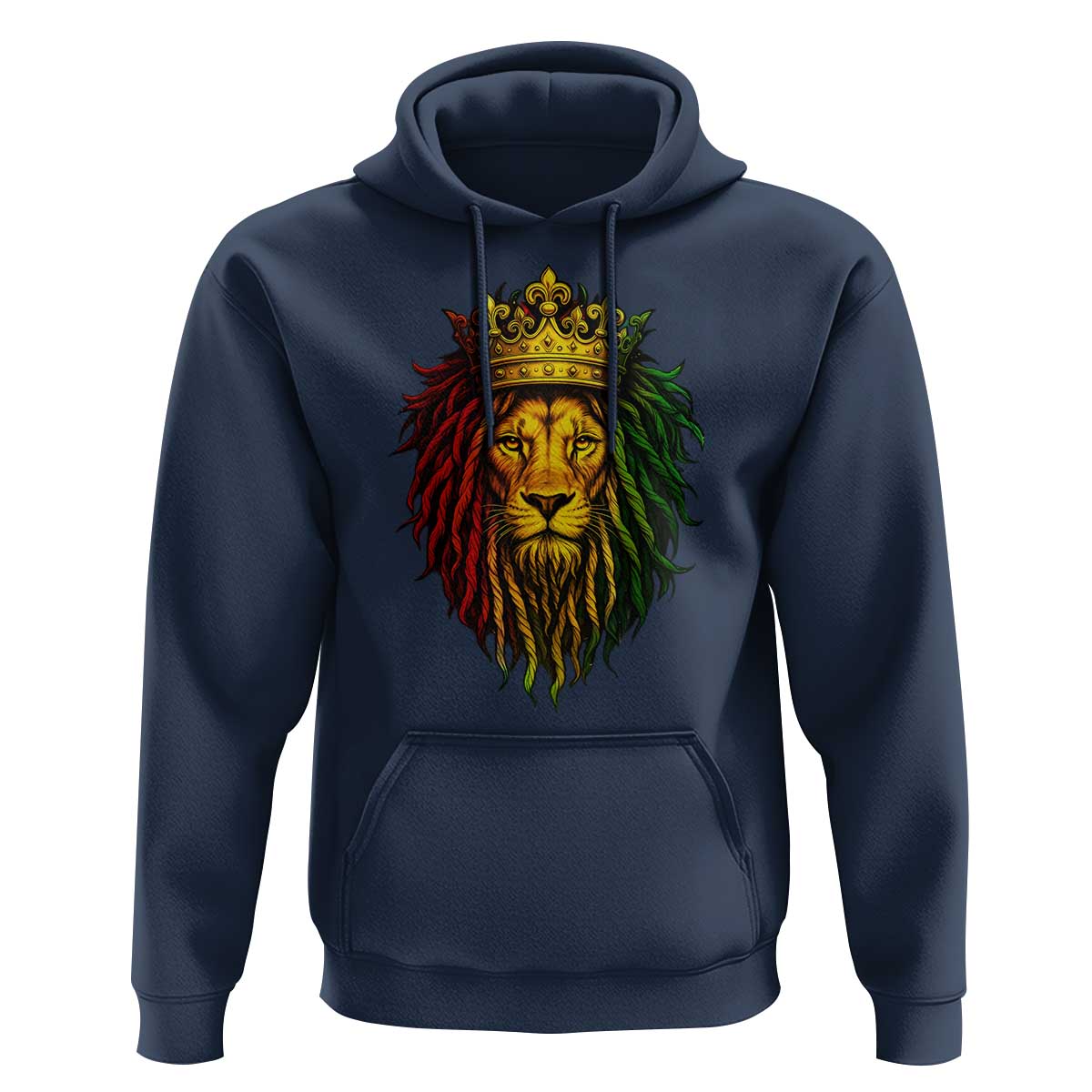 Rasta Reggae Lion Hoodie Jamaican Pride Lion of Judah Gift for Rastafari - Wonder Print Shop