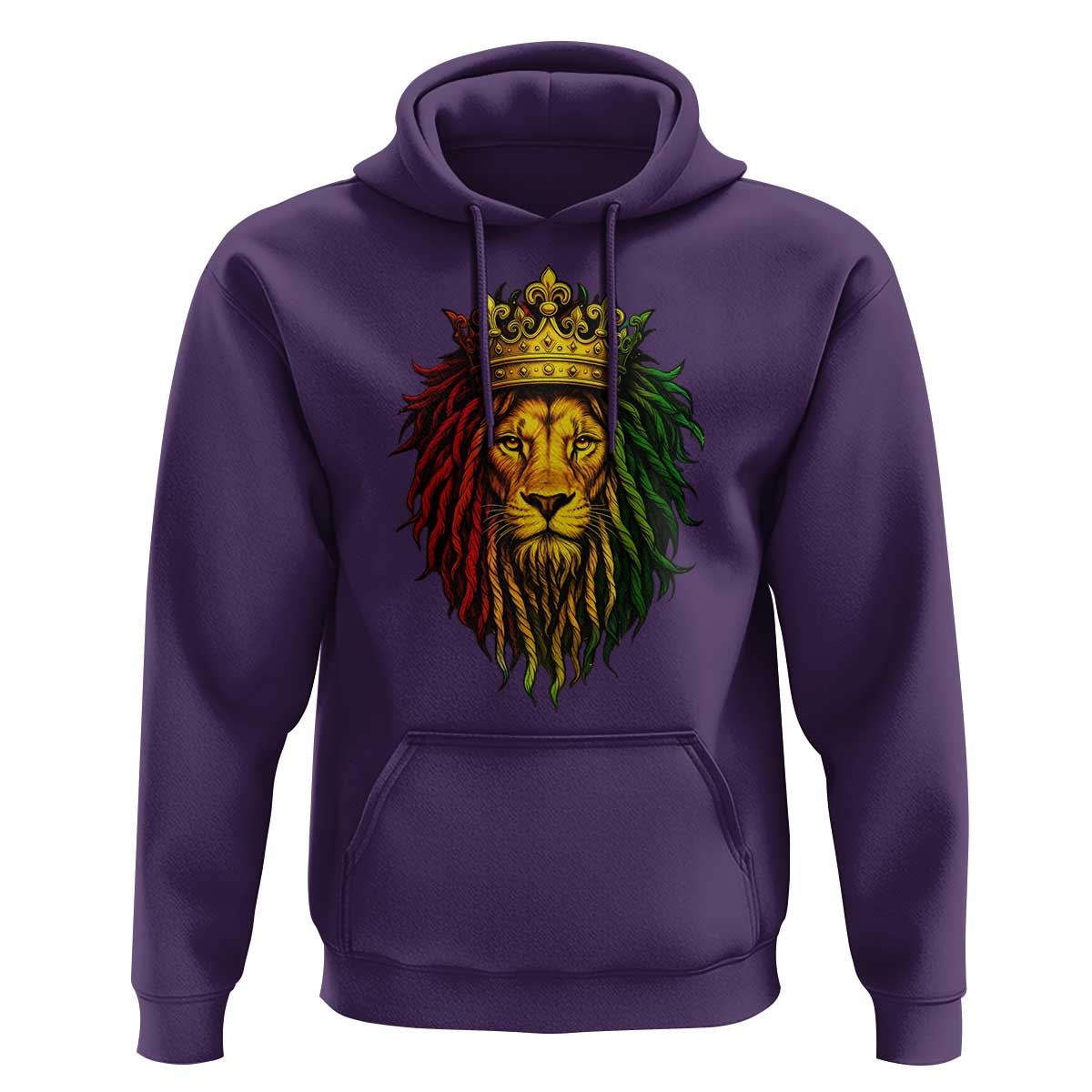 Rasta Reggae Lion Hoodie Jamaican Pride Lion of Judah Gift for Rastafari - Wonder Print Shop