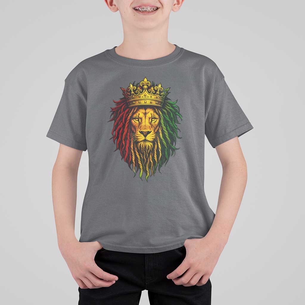 Rasta Reggae Lion T Shirt For Kid Jamaican Pride Lion of Judah Gift for Rastafari - Wonder Print Shop