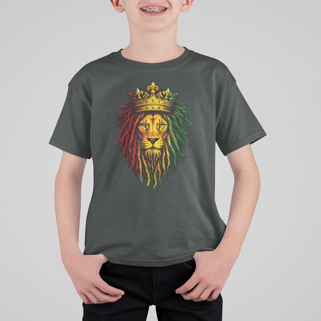 Rasta Reggae Lion T Shirt For Kid Jamaican Pride Lion of Judah Gift for Rastafari - Wonder Print Shop
