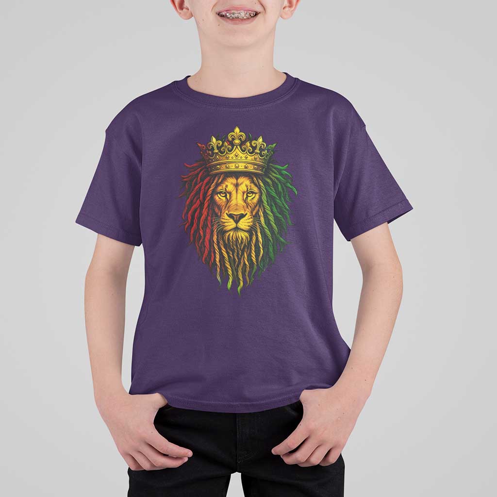Rasta Reggae Lion T Shirt For Kid Jamaican Pride Lion of Judah Gift for Rastafari - Wonder Print Shop