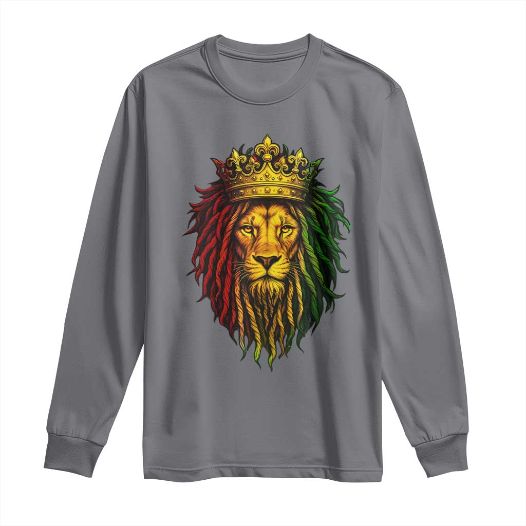 Rasta Reggae Lion Long Sleeve Shirt Jamaican Pride Lion of Judah Gift for Rastafari - Wonder Print Shop