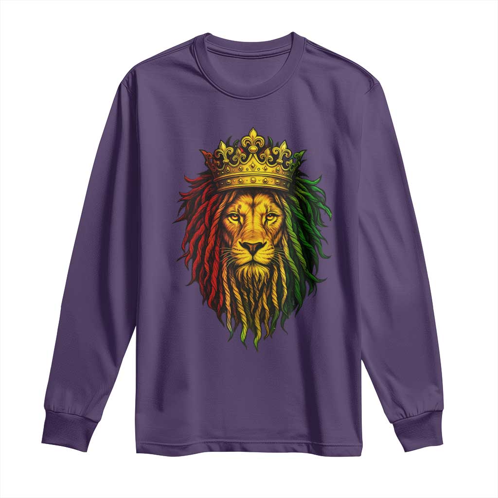 Rasta Reggae Lion Long Sleeve Shirt Jamaican Pride Lion of Judah Gift for Rastafari - Wonder Print Shop