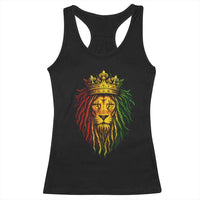 Rasta Reggae Lion Racerback Tank Top Jamaican Pride Lion of Judah Gift for Rastafari - Wonder Print Shop