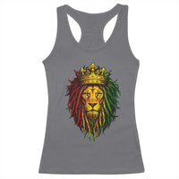 Rasta Reggae Lion Racerback Tank Top Jamaican Pride Lion of Judah Gift for Rastafari - Wonder Print Shop