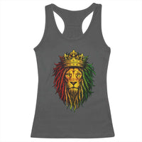 Rasta Reggae Lion Racerback Tank Top Jamaican Pride Lion of Judah Gift for Rastafari - Wonder Print Shop