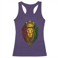 Rasta Reggae Lion Racerback Tank Top Jamaican Pride Lion of Judah Gift for Rastafari - Wonder Print Shop