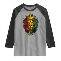 Rasta Reggae Lion Raglan Shirt Jamaican Pride Lion of Judah Gift for Rastafari - Wonder Print Shop