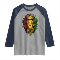 Rasta Reggae Lion Raglan Shirt Jamaican Pride Lion of Judah Gift for Rastafari - Wonder Print Shop