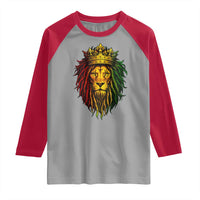 Rasta Reggae Lion Raglan Shirt Jamaican Pride Lion of Judah Gift for Rastafari - Wonder Print Shop
