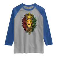 Rasta Reggae Lion Raglan Shirt Jamaican Pride Lion of Judah Gift for Rastafari - Wonder Print Shop