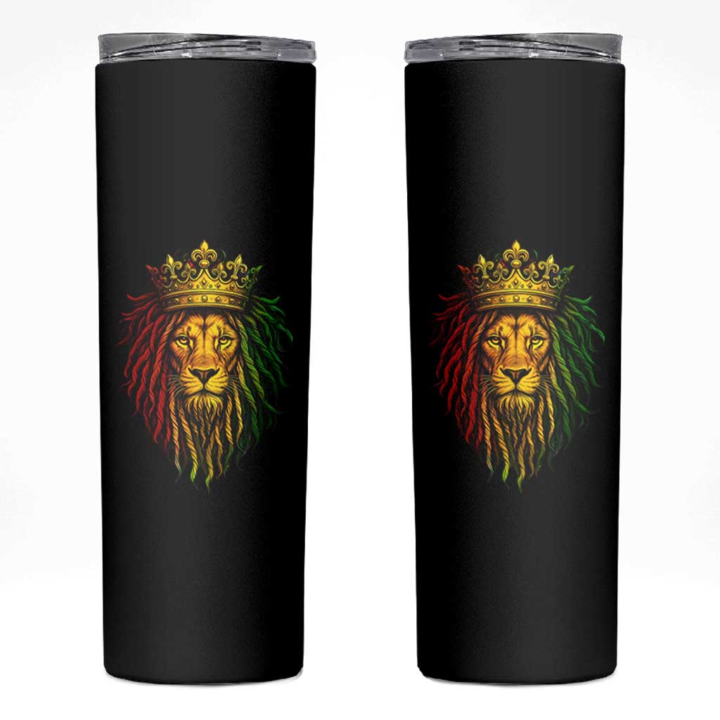 Rasta Reggae Lion Skinny Tumbler Jamaican Pride Lion of Judah Gift for Rastafari - Wonder Print Shop