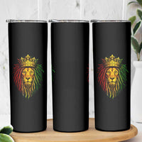 Rasta Reggae Lion Skinny Tumbler Jamaican Pride Lion of Judah Gift for Rastafari - Wonder Print Shop