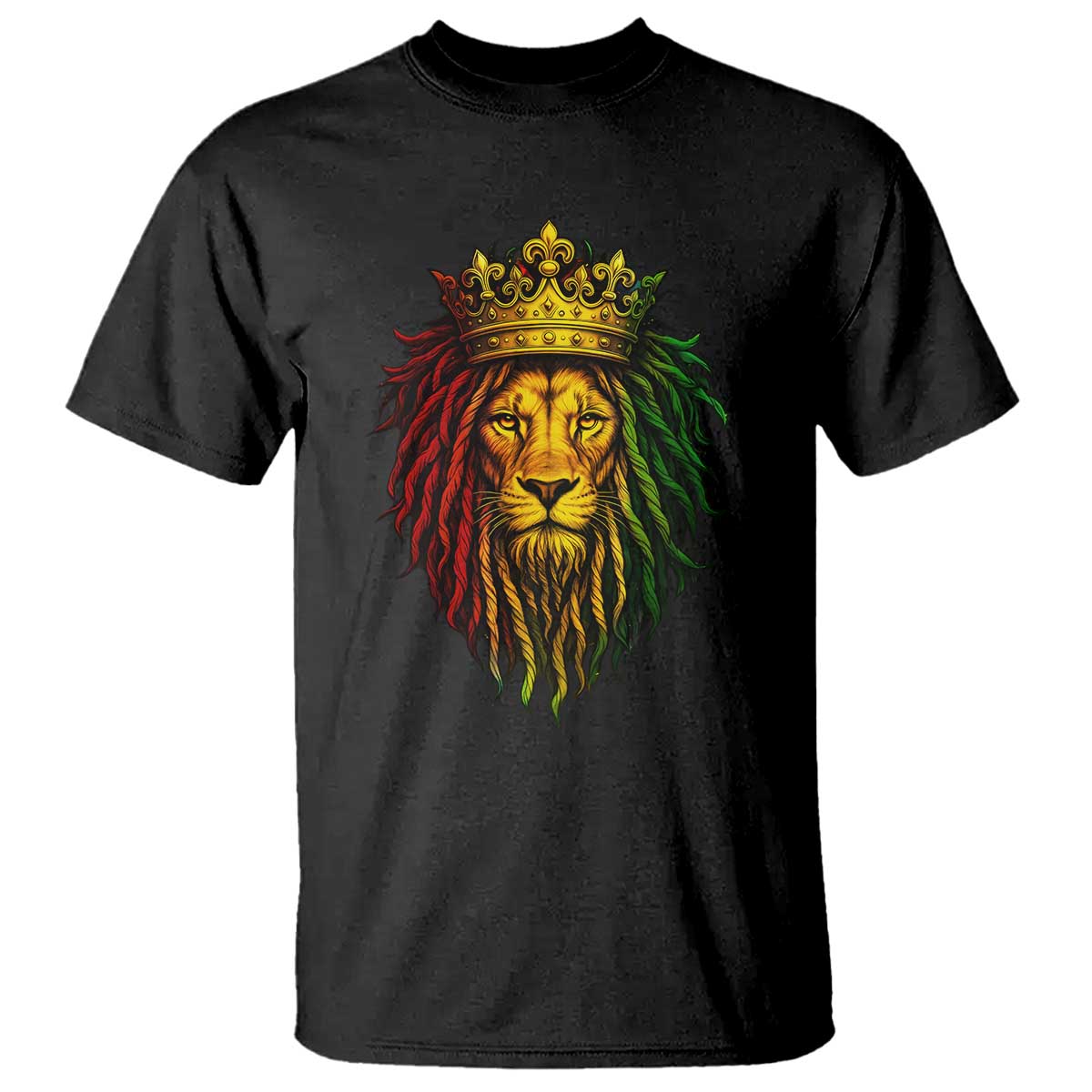 Rasta Reggae Lion T Shirt Jamaican Pride Lion of Judah Gift for Rastafari - Wonder Print Shop