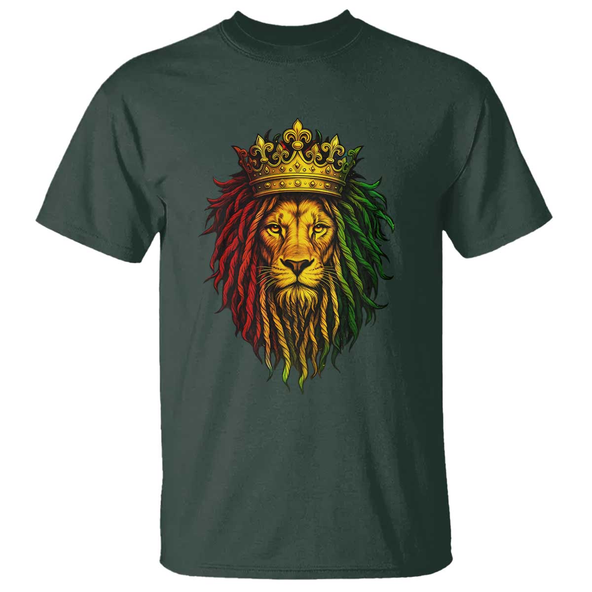 Rasta Reggae Lion T Shirt Jamaican Pride Lion of Judah Gift for Rastafari - Wonder Print Shop