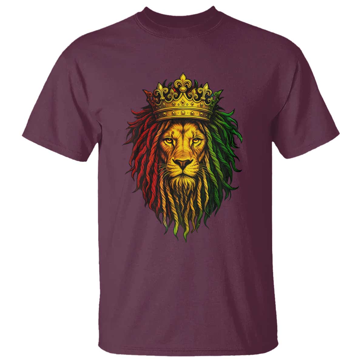 Rasta Reggae Lion T Shirt Jamaican Pride Lion of Judah Gift for Rastafari - Wonder Print Shop