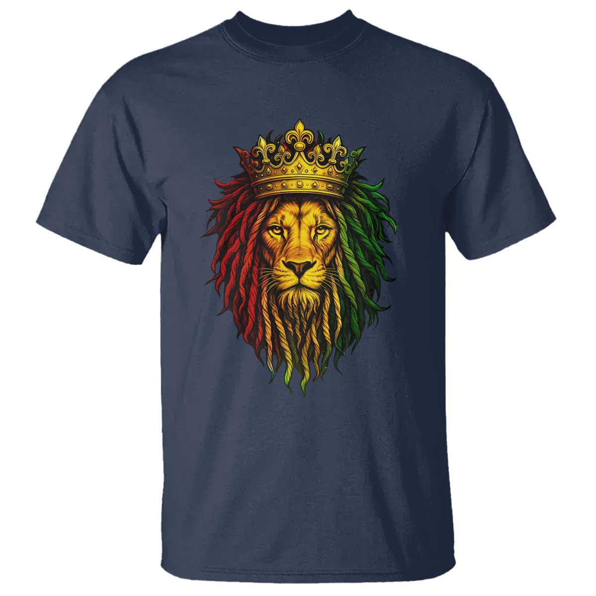 Rasta Reggae Lion T Shirt Jamaican Pride Lion of Judah Gift for Rastafari - Wonder Print Shop