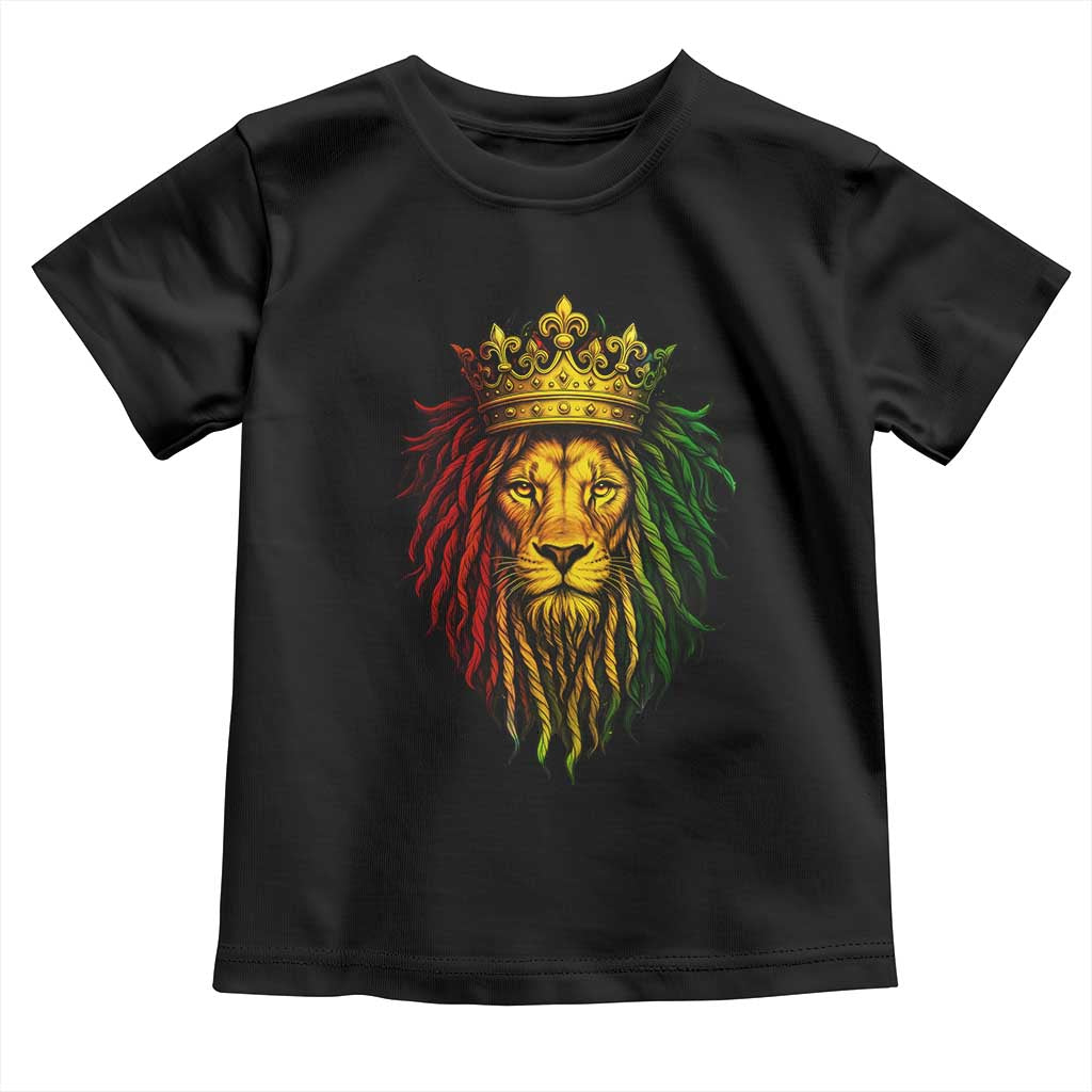 Rasta Reggae Lion Toddler T Shirt Jamaican Pride Lion of Judah Gift for Rastafari - Wonder Print Shop