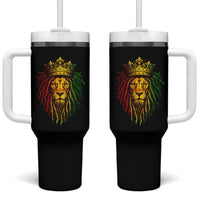 Rasta Reggae Lion Tumbler With Handle Jamaican Pride Lion of Judah Gift for Rastafari - Wonder Print Shop