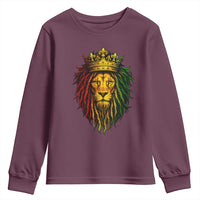 Rasta Reggae Lion Youth Sweatshirt Jamaican Pride Lion of Judah Gift for Rastafari - Wonder Print Shop