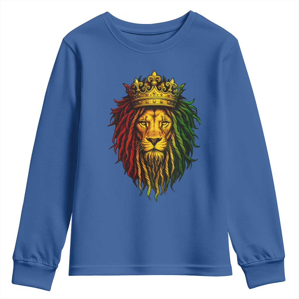Rasta Reggae Lion Youth Sweatshirt Jamaican Pride Lion of Judah Gift for Rastafari - Wonder Print Shop