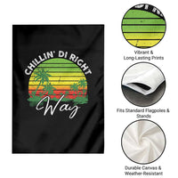 Jamaican Reggae Vibes Garden Flag Retro Rasta Sunset Chill Chillin Di Right Way - Wonder Print Shop